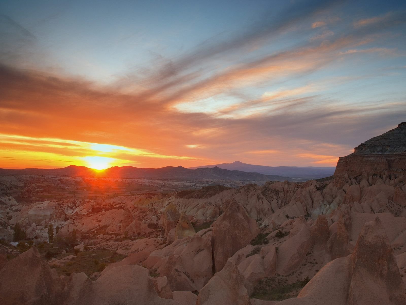 sunset, Badlands, National, Park, South, Dakota Wallpaper