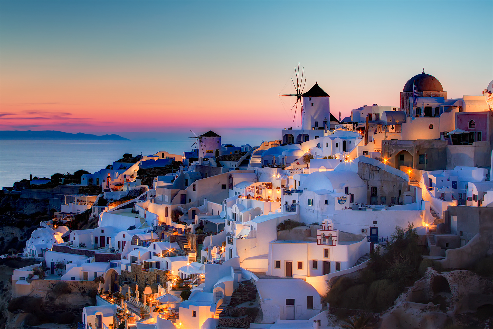 greece, Santorini, Notio, Aigaio, Oia, Sunset, House, Szeke, Photography Wallpaper