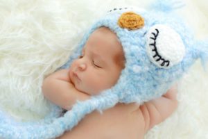 baby, Sleeping, Hat, Blue, Owl
