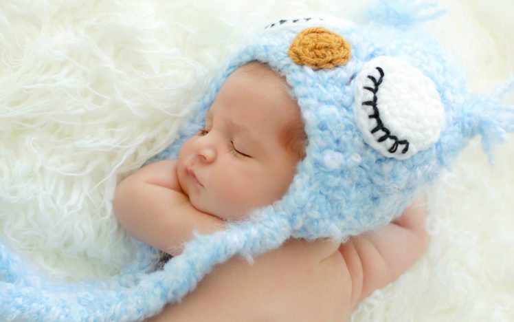 baby, Sleeping, Hat, Blue, Owl HD Wallpaper Desktop Background
