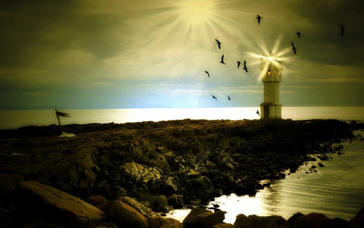 sea, Lighthouse, Landscape, Style HD Wallpaper Desktop Background