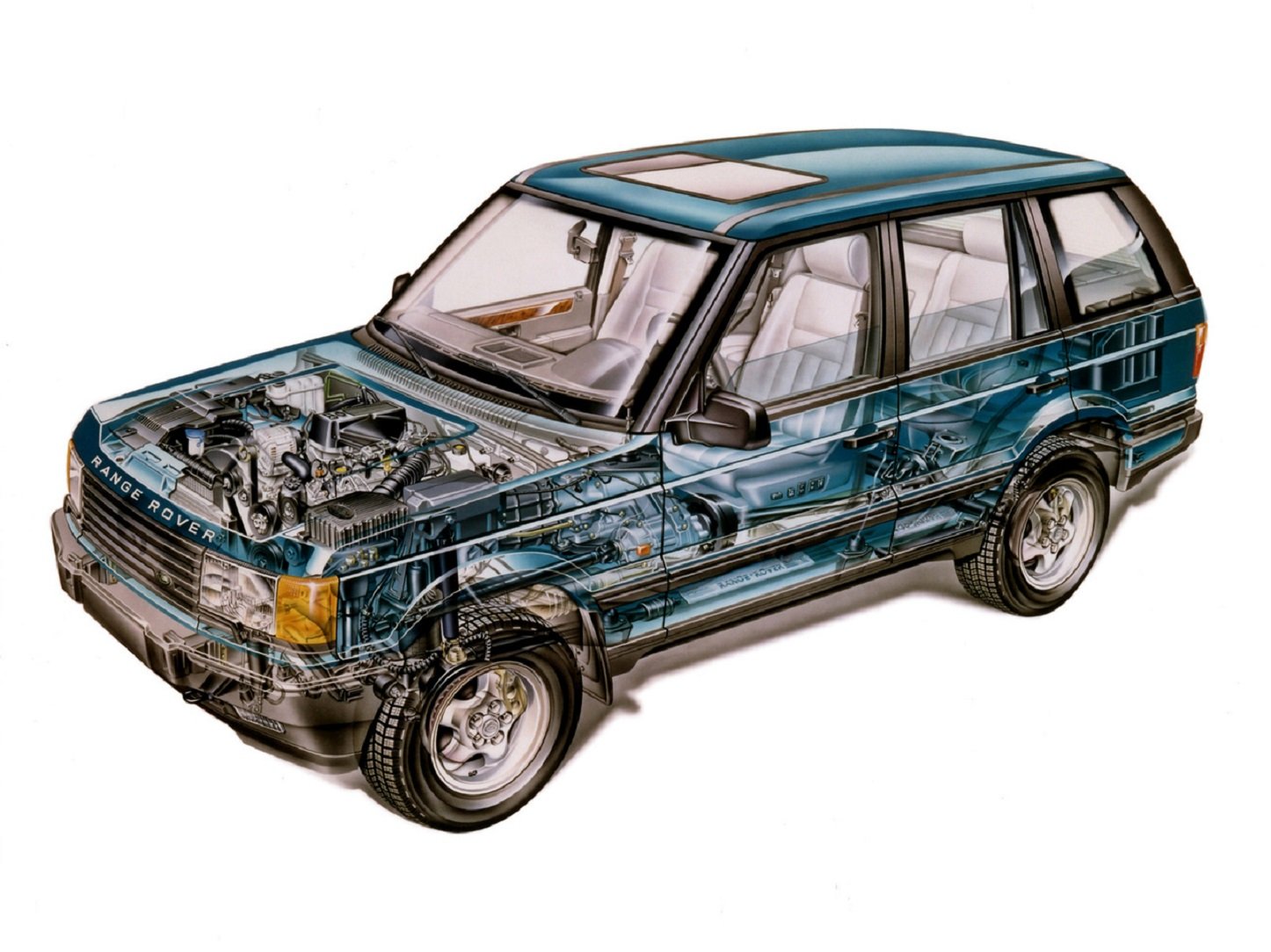 range, Rover, All, Road, 1994, Cars, Technical, Cutaway Wallpaper