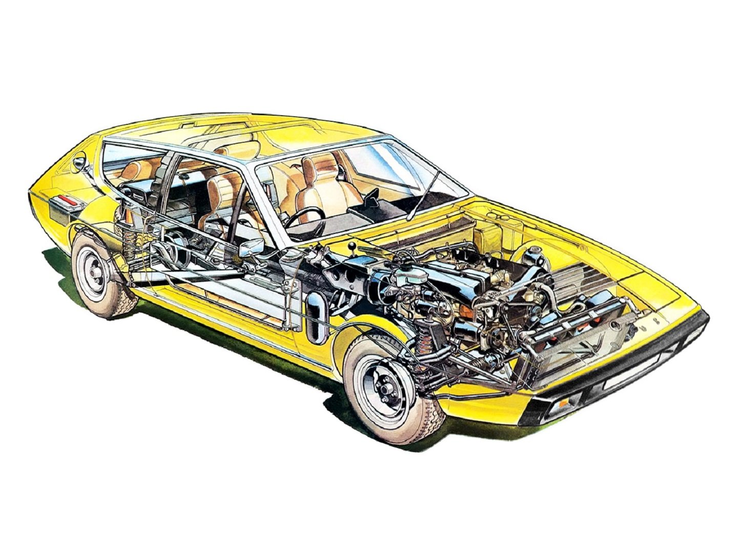 lotus, Elite, Type 75, 1974, Cars, Technical, Cutaway Wallpaper