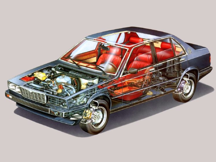 maserati, 425, Sedan, Cars, 1983, Cutaway, Technical, Car HD Wallpaper Desktop Background