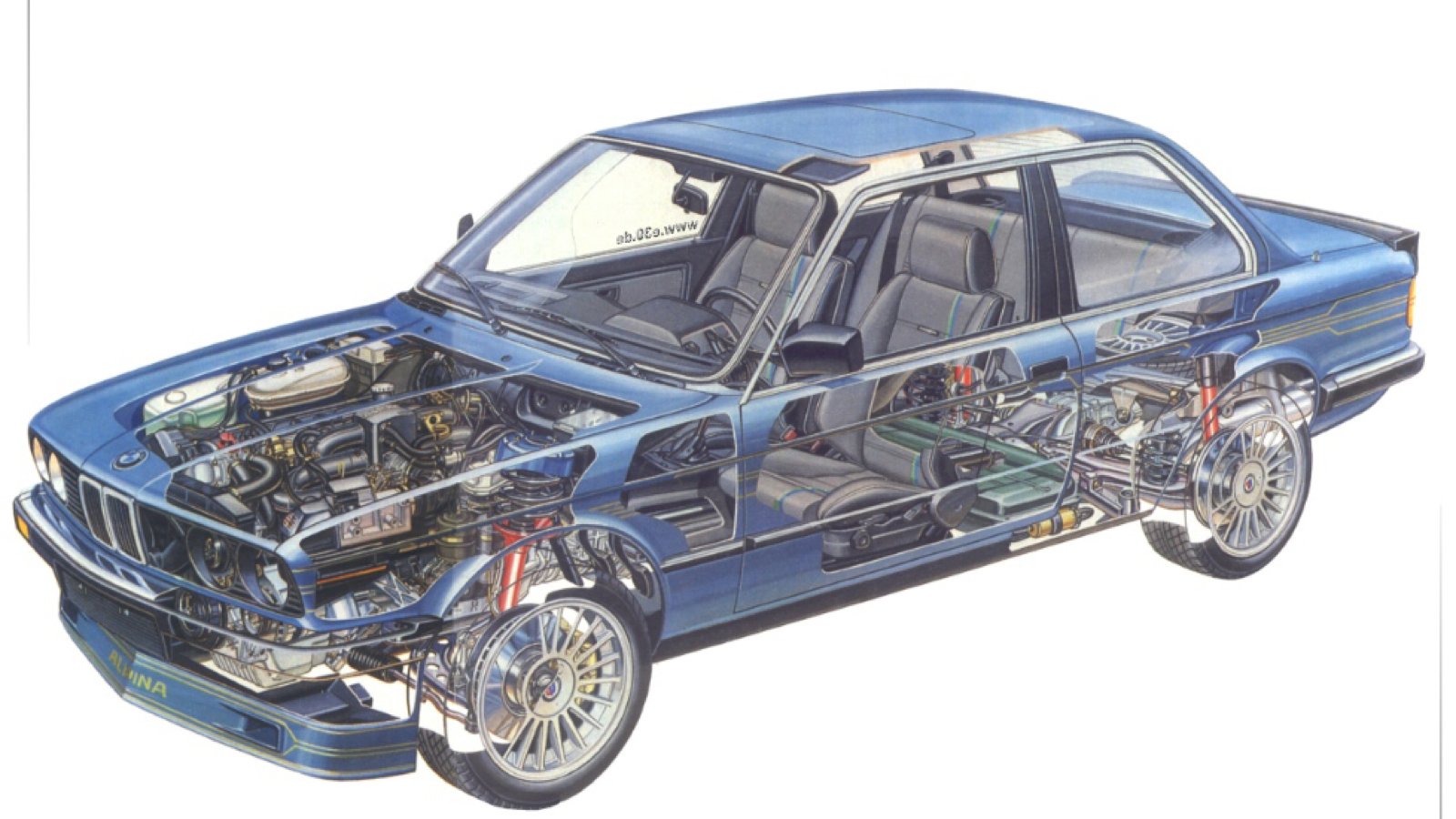 bmw, 3 series , Alpina, Modified, Technical, Cutaway, Cars Wallpaper