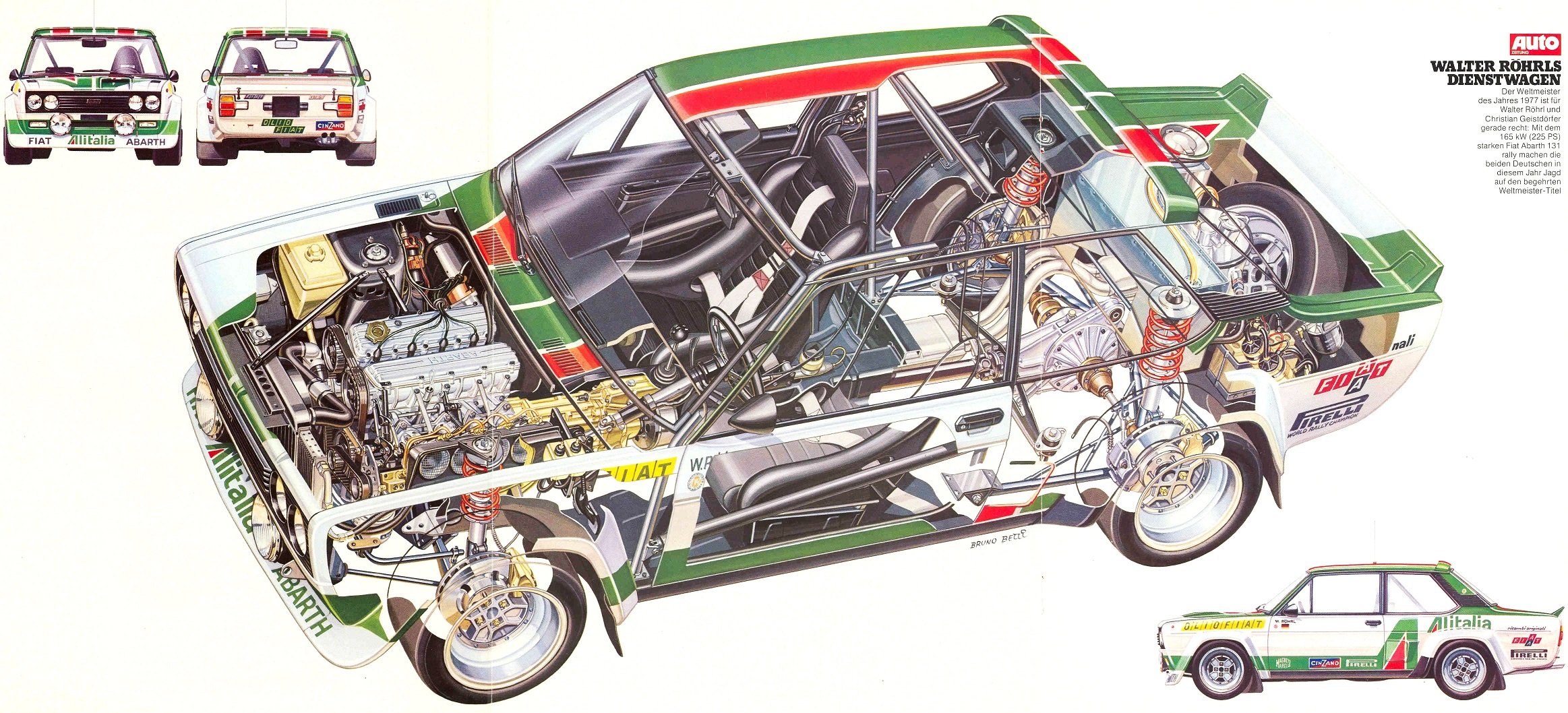 fiat, 131, Abarth, Rally, Cars, Technical, Cutaway Wallpaper