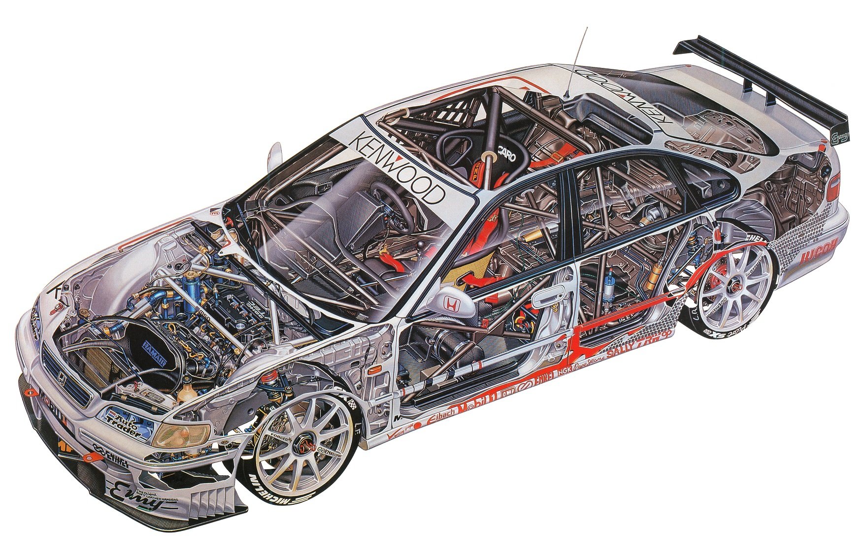 honda, Accord, Msd, Super, Touring, 1996, Cutaway, Cars, Technical, Cutaway Wallpaper