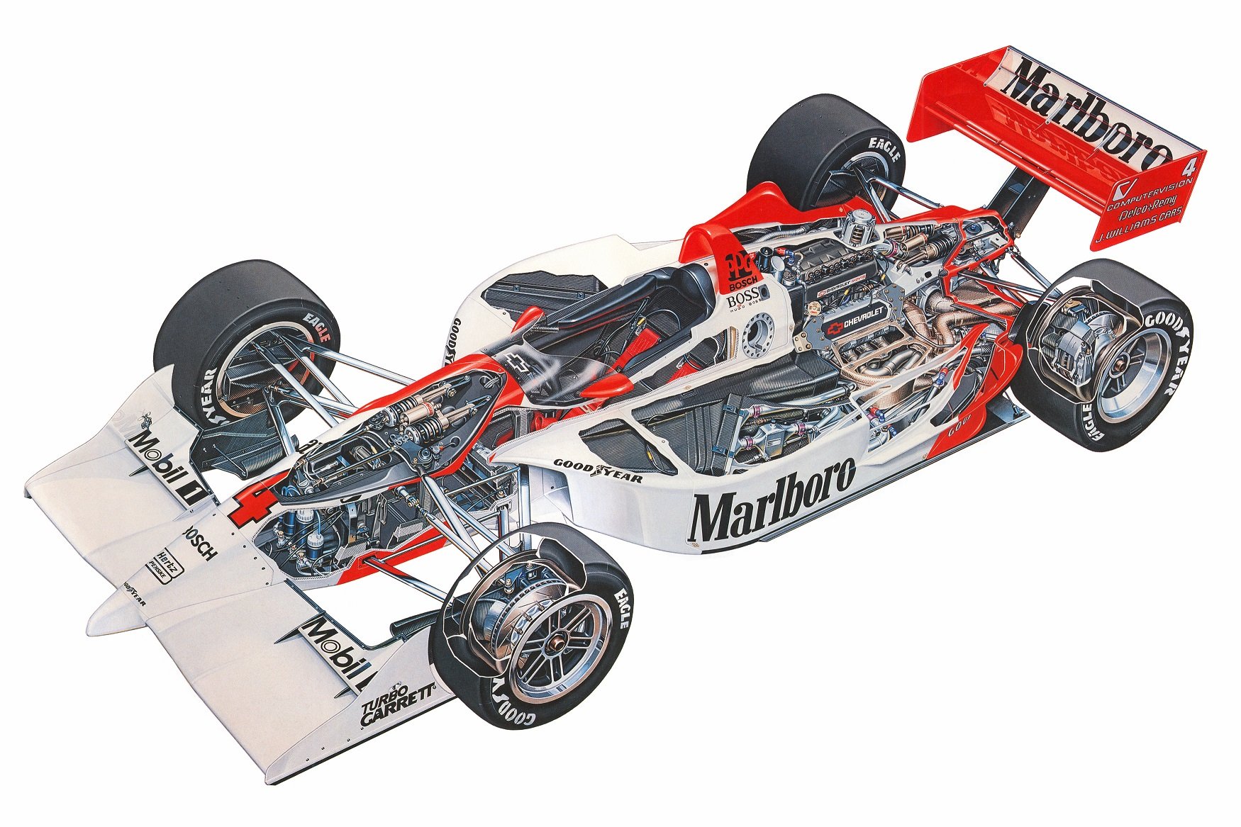 mclaren, Pc22, 1993, Chevrolet, Indy, Cutaway, Cars, Technical, Cutaway