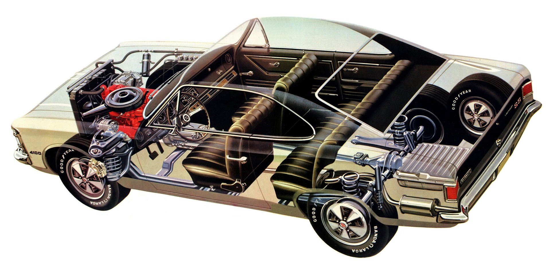 chevrolet, Opala, Ss, 4100, 1973, Cars, Technical, Cutaway Wallpaper