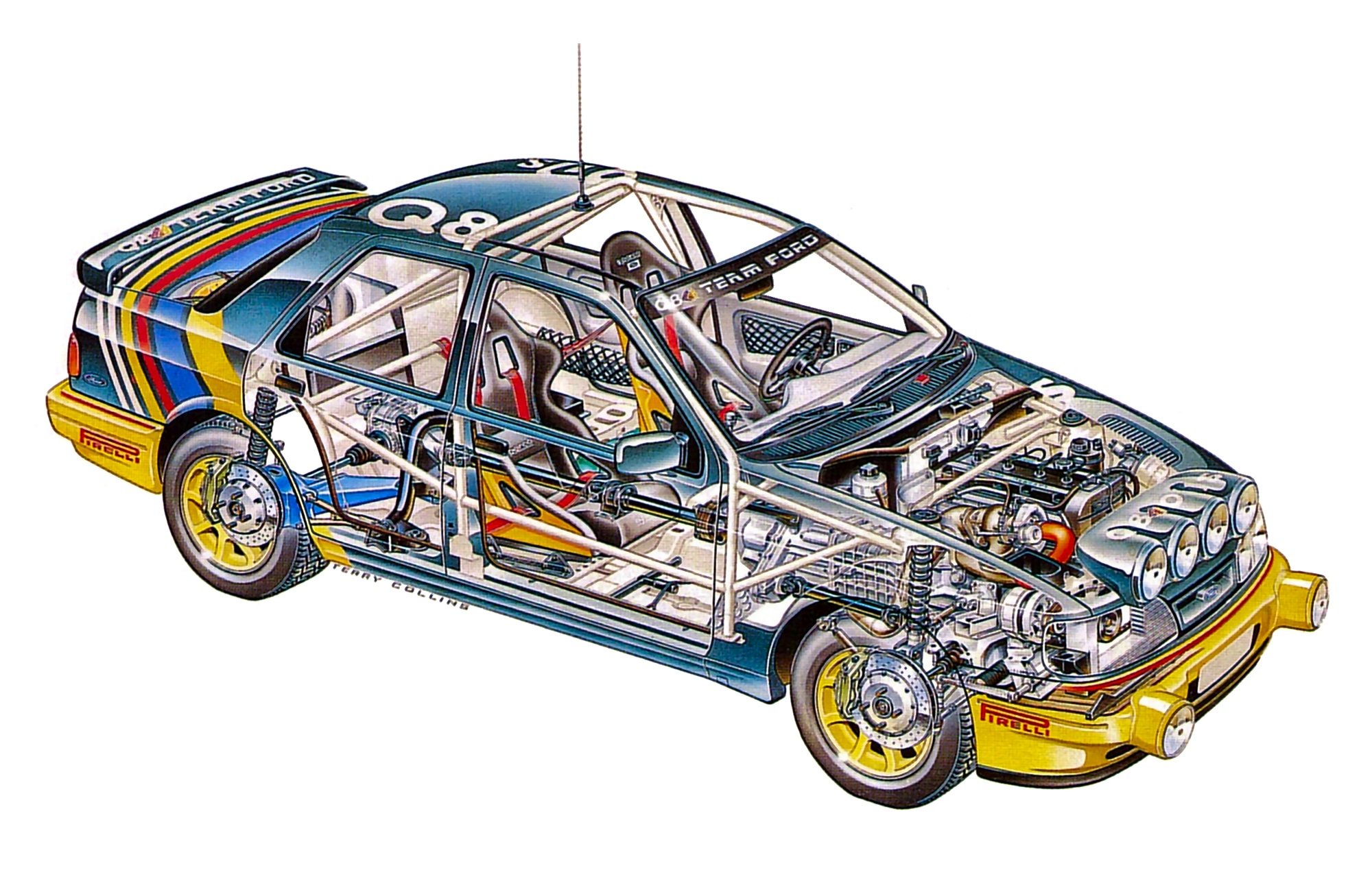 ford, Sierra, Cosworth, Cars, Rally, Technical, Cutaway Wallpaper