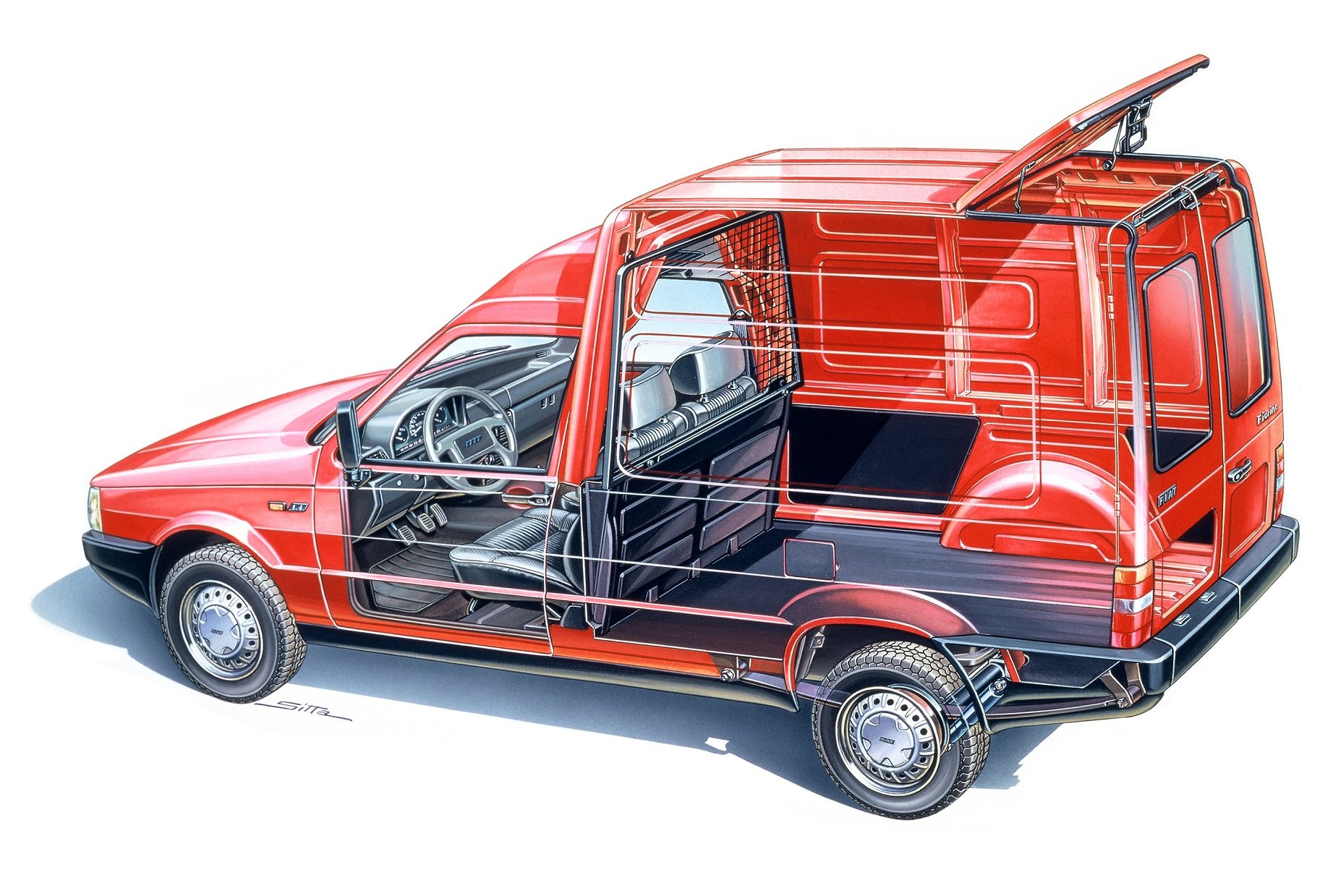 fiat, Fiorino, 1993, Cars, Van, Technical, Cutaway Wallpaper