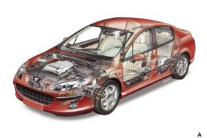 peugeot, 407, 2004, Cars, Technical, Cutaway