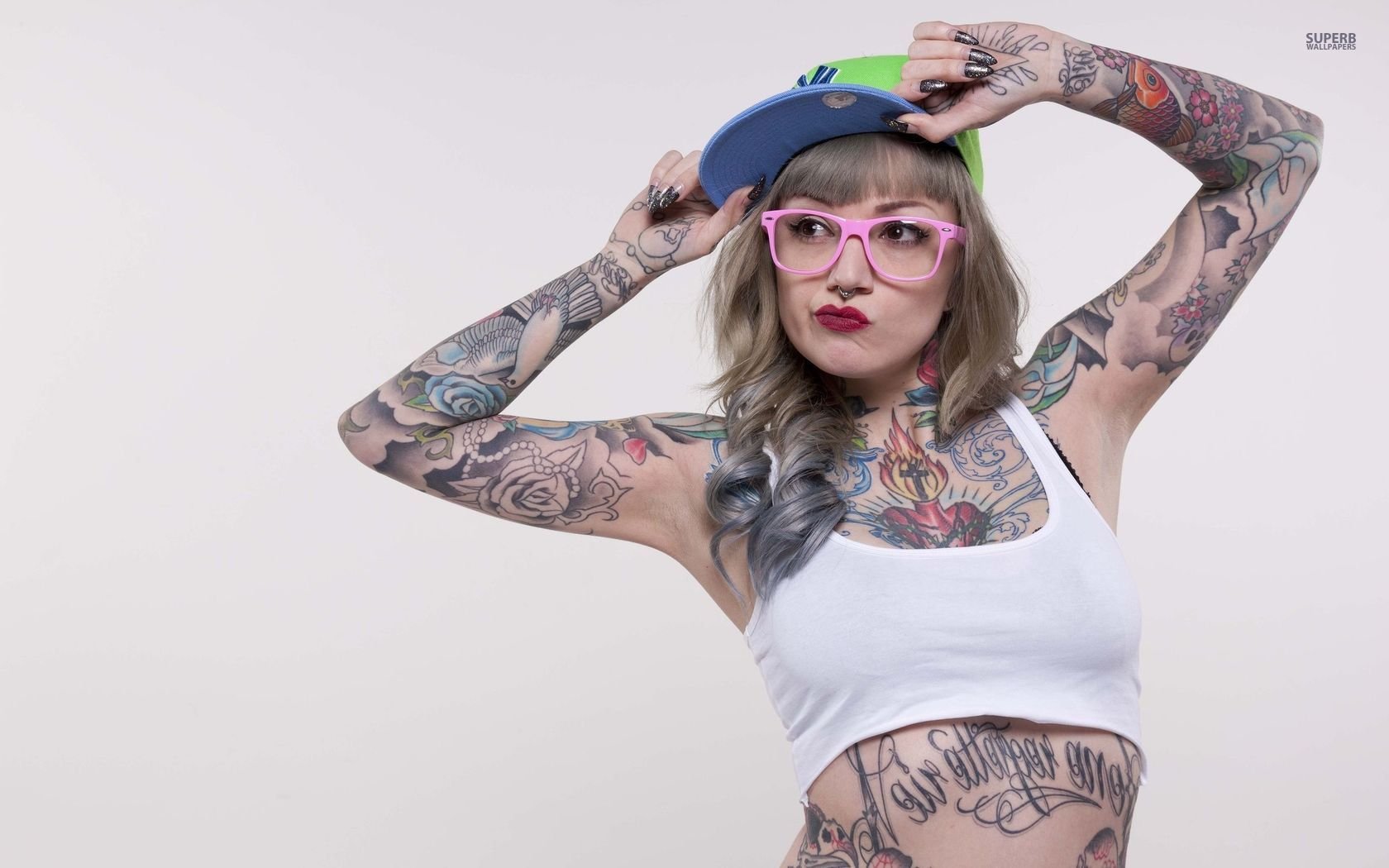 sensuality,  , Girl, Women, Blonde, Tattoo, Punk Wallpaper