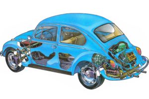 volkswagen, Beetle, 1200, Technical, Cars, Cutaway