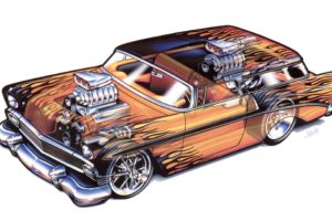 chevrolet, Nomad, 1956, Technical, Cars, Cutaway