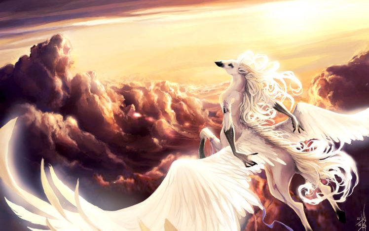 art, Fantasy, Pegasus, Horse, Wings, Hands, In, The, Sky, Flying, Clouds, Belts, Sun HD Wallpaper Desktop Background