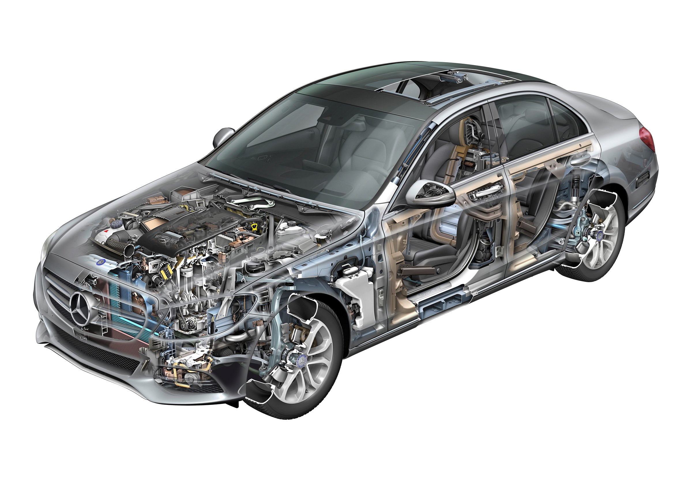 mercedes, Benz c, Class, W205, Cars, Technical, Cutaway Wallpaper