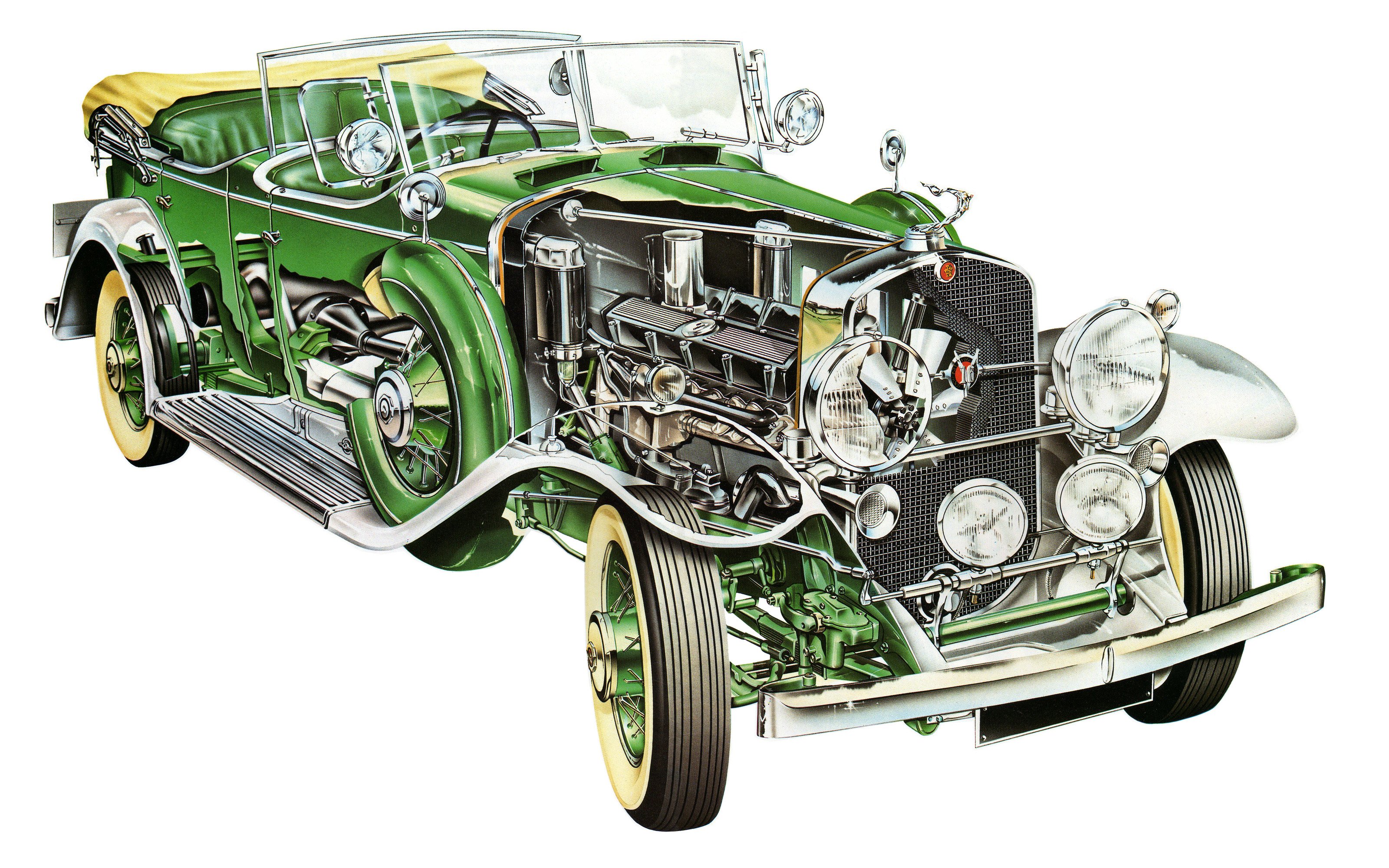 cadillac, V16, Classic, Cars, Technical, Cutaway Wallpaper