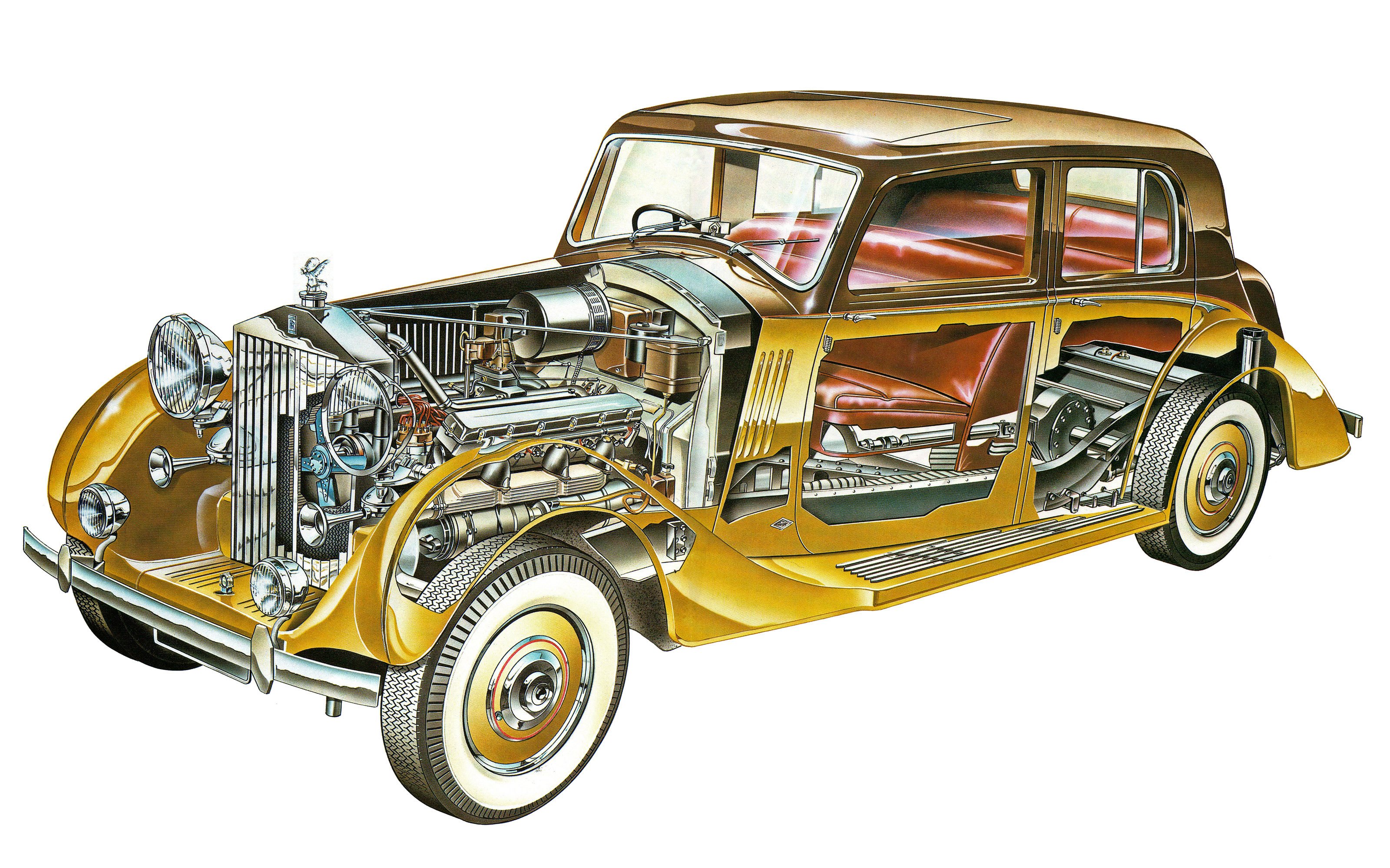 rolls, Royces, Phantom, Iii, Classic, Cars, Technical, Cutaway Wallpaper