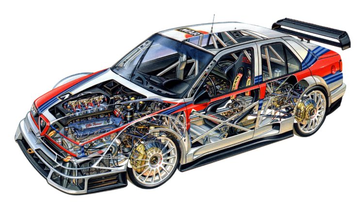 alfa, Romeo, 155, V6, Ti, Itc, 1996, Cars, Races, Cutaway, Technical HD Wallpaper Desktop Background