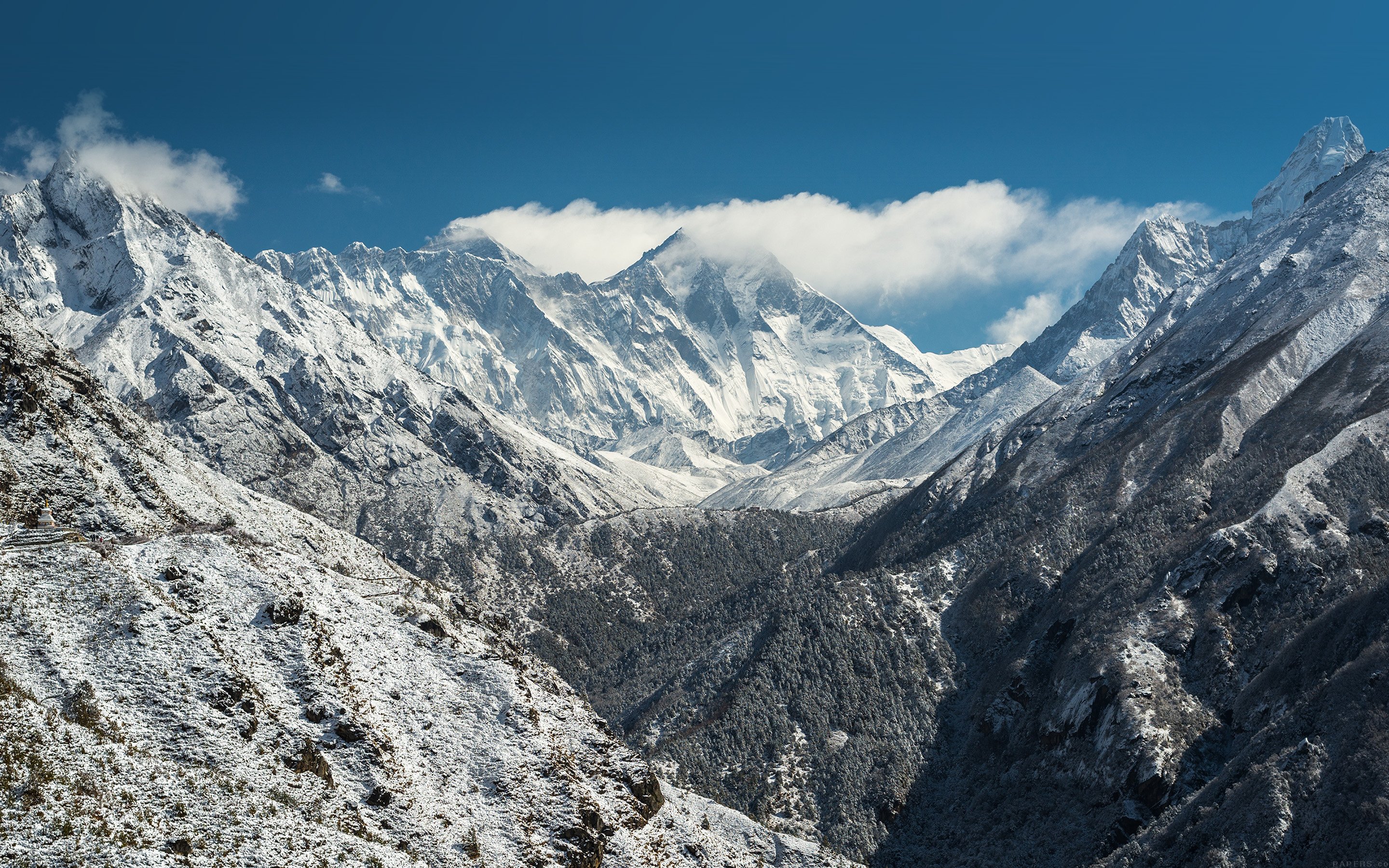 winter mountain nature snow alps Wallpaper