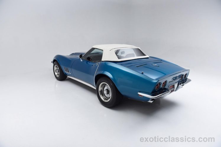 1968, Chevrolet, Corvette, Stingray, C3, Convertible, Classic, Cars, Blue HD Wallpaper Desktop Background
