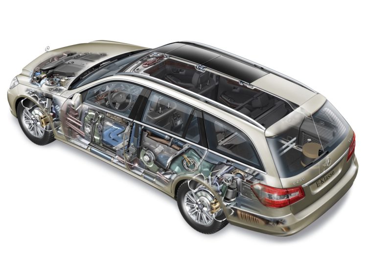 mercedes, Benz, E 250, Cdi, Estate, Wagon, Cars, Technical, Cutaway, 2009 HD Wallpaper Desktop Background
