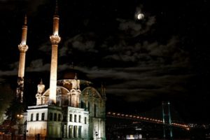 istanbul, Night, Beauty, City, Night, Moon, Sky, Cloud, Turkey