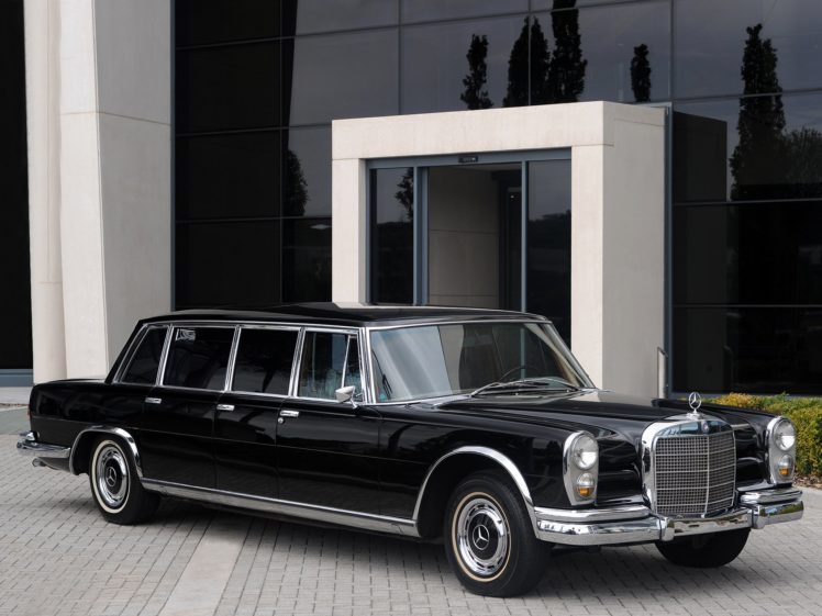 mercedes, Benz, 600, 6 door, Pullman, Limousine, Black, Classic, Cars, 1964 HD Wallpaper Desktop Background
