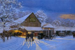 horses, Dave, Barnhouse, Painting, Winter