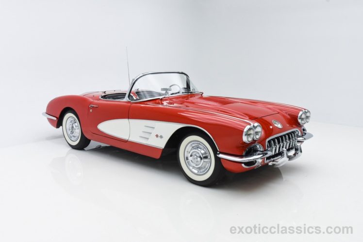 1958, C1, Red, Cars, Chevrolet, Classic, Convertible, Corvette, Stingray HD Wallpaper Desktop Background
