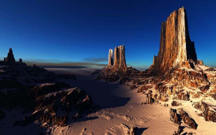 mountains, Landscape, Winter HD Wallpaper Desktop Background