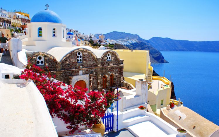 nature, Landscape, Sea, Houses, Greece, Santorini HD Wallpaper Desktop Background