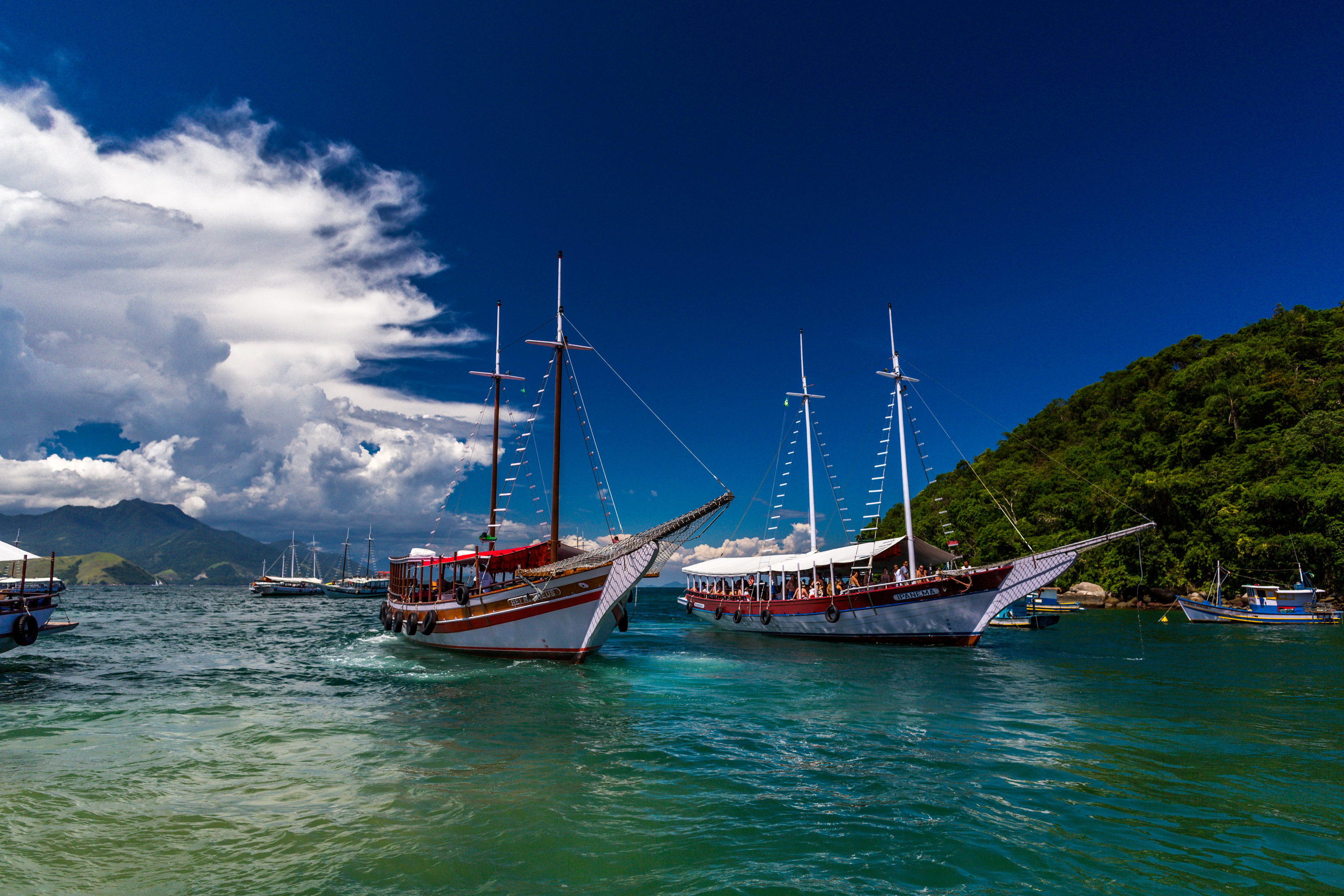 sailing, Ships, Brazil, Sky, Ilha, Grande Wallpaper