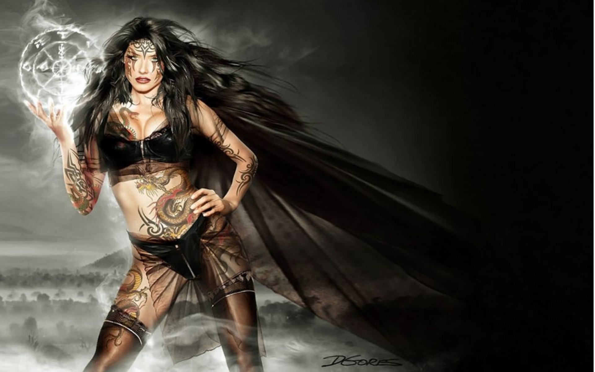 fantasy, Original, Art, Artistic, Artwork, Tattoo, Girls, Girl Wallpaper