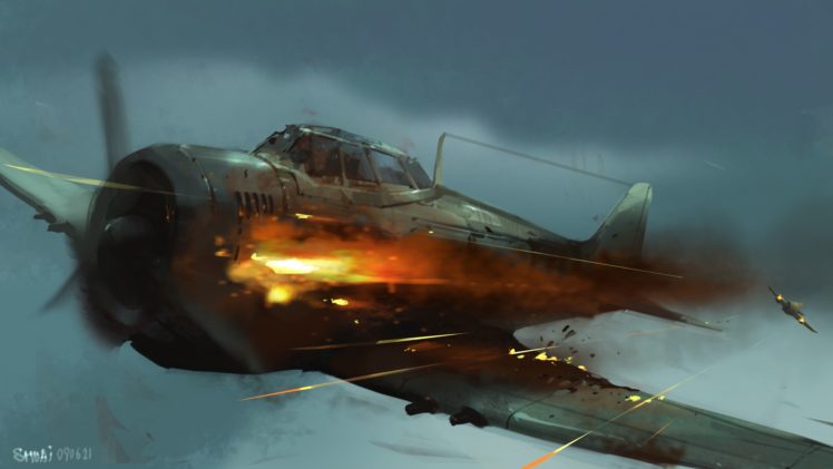 airplane, Plane, Wwii, World, War, Drawing, Battle, Military HD Wallpaper Desktop Background