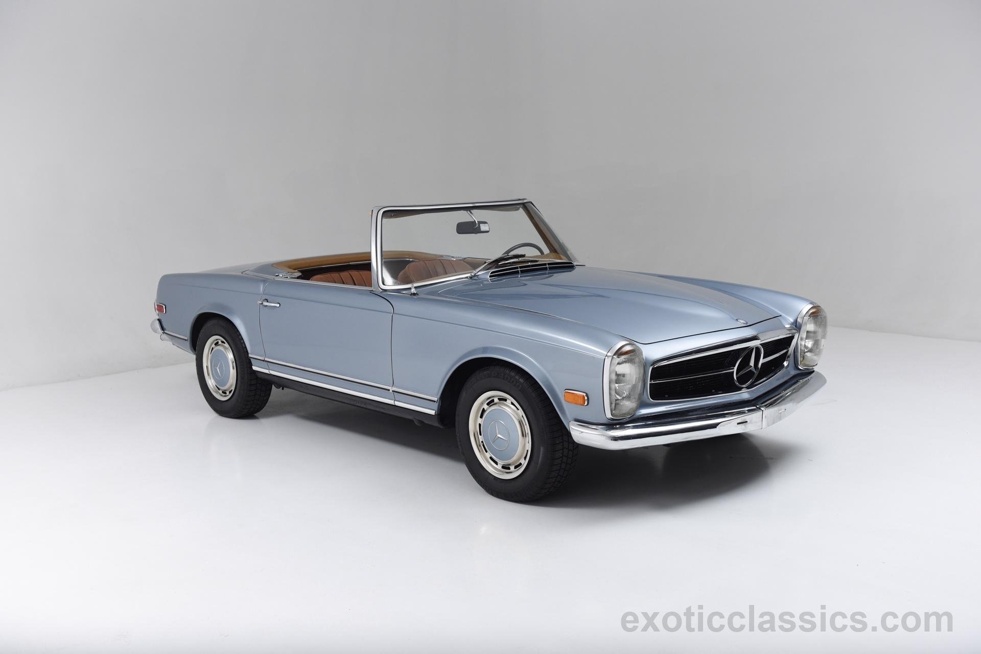 1969, Mercedes, 280 sl, Roadster, Cars, Classic, Blue Wallpaper