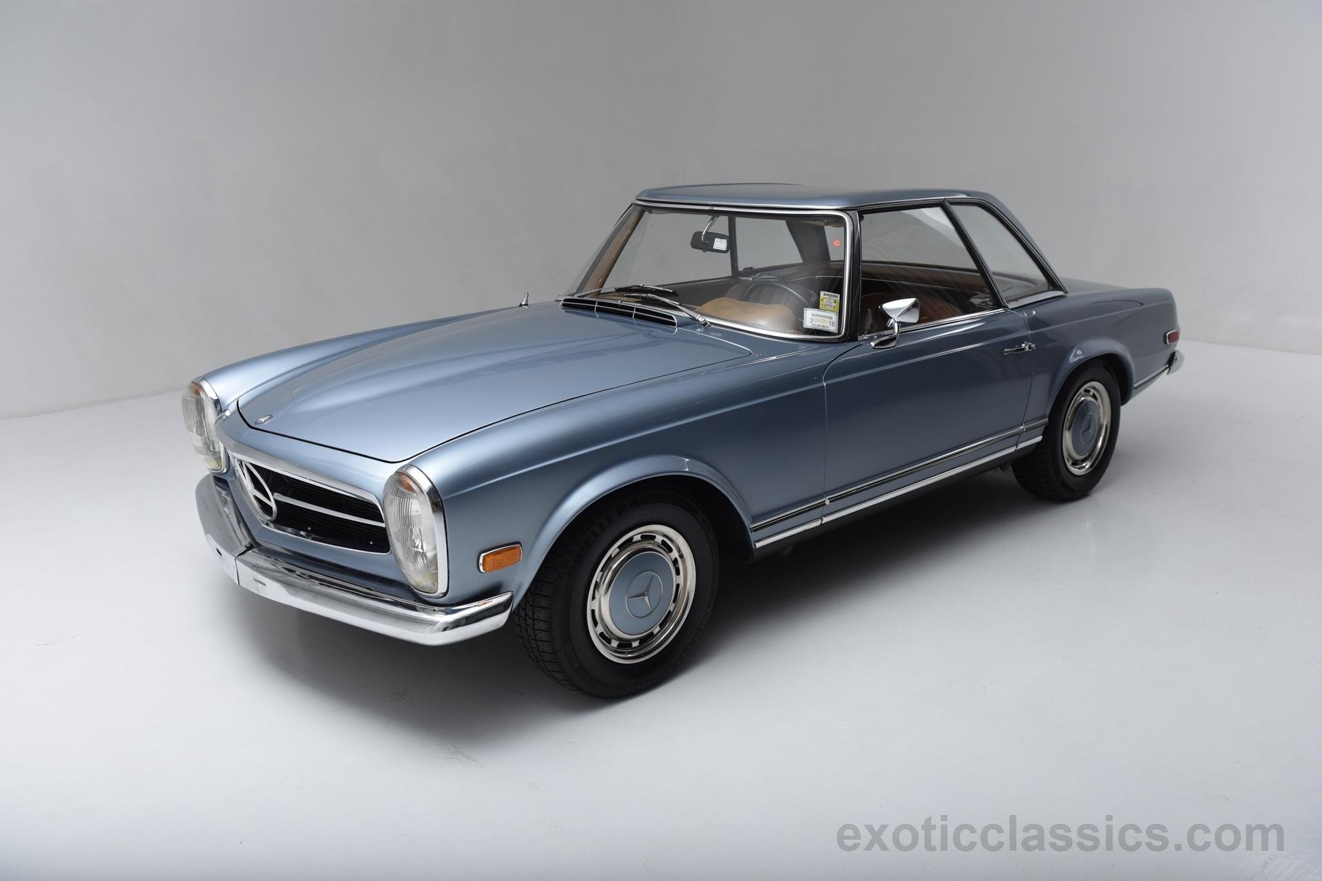 1969, Mercedes, 280 sl, Roadster, Cars, Classic, Blue Wallpaper