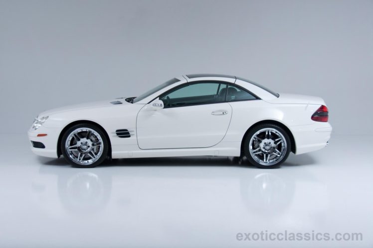 2003, Mercedes, Sl 55, Amg, Cars, Roadster, White HD Wallpaper Desktop Background