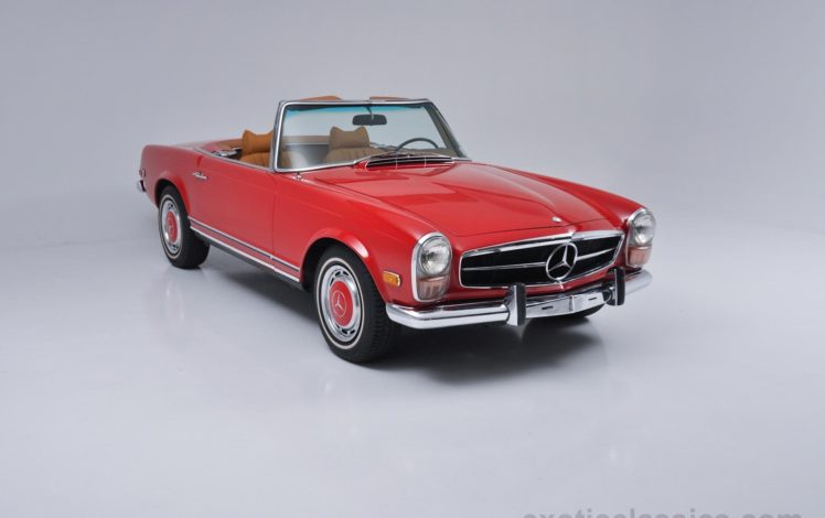 1970, Mercedes, 280 sl, Classic, Roadster, Cars, Red HD Wallpaper Desktop Background