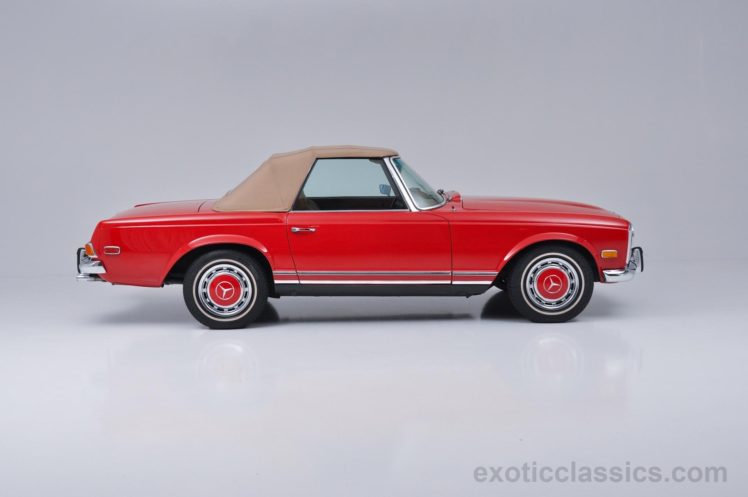1970, Mercedes, 280 sl, Classic, Roadster, Cars, Red HD Wallpaper Desktop Background