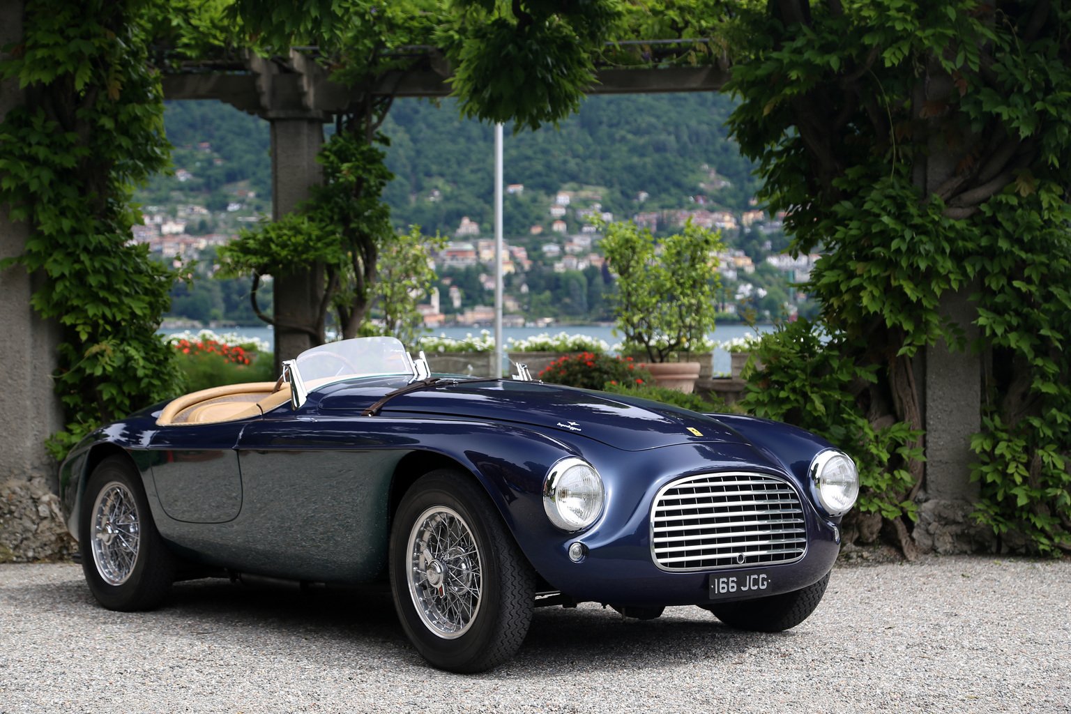 1950, Ferrari, 166 mm, Barchetta, Classic, Cars, Blue Wallpaper