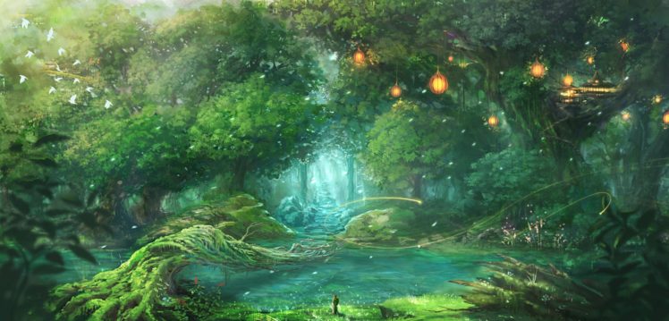 original, Anime, Forest, Landscape HD Wallpaper Desktop Background