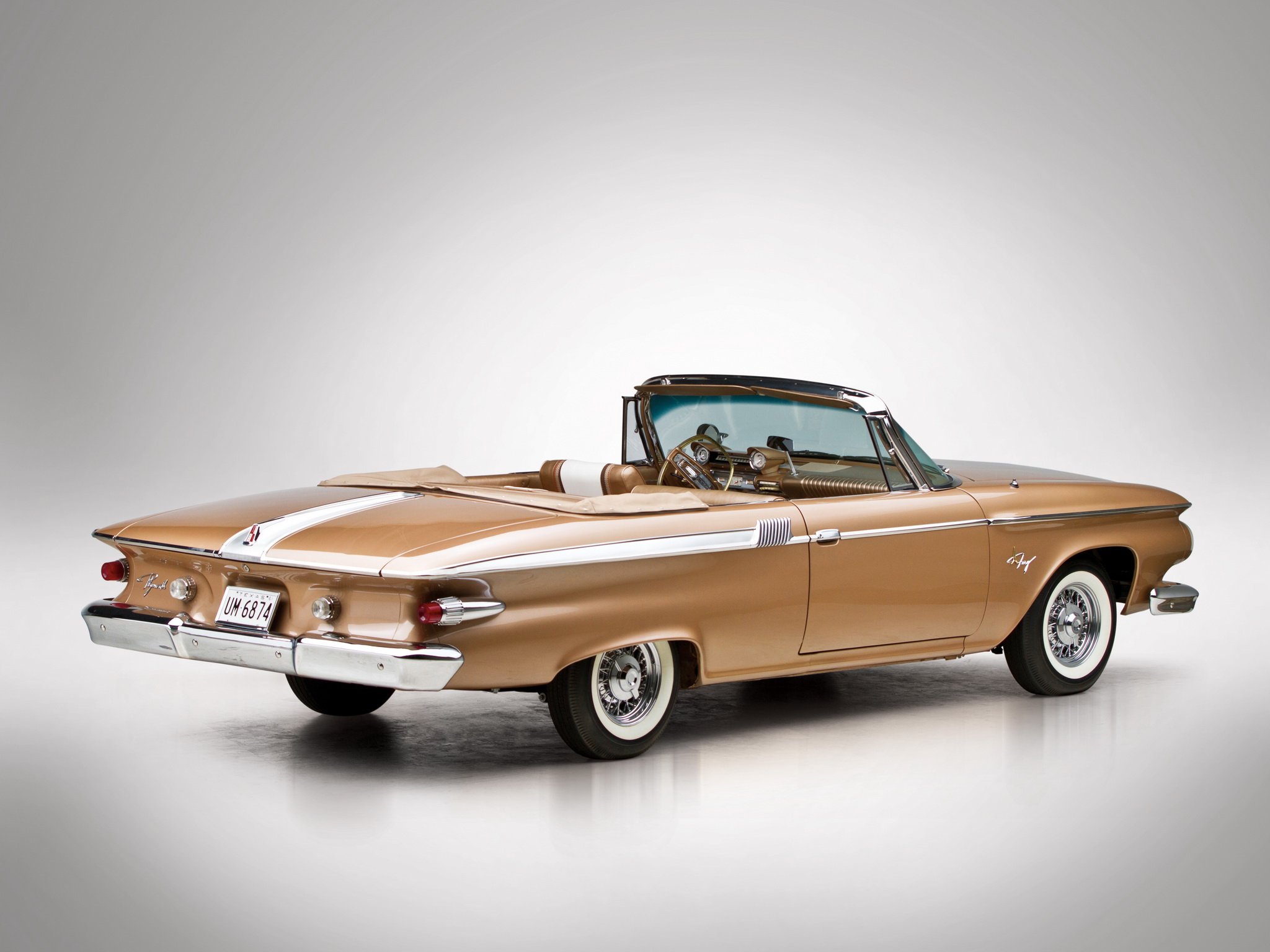 plymouth, Fury, Convertible, 1961, Classic, Cars, Red Wallpaper