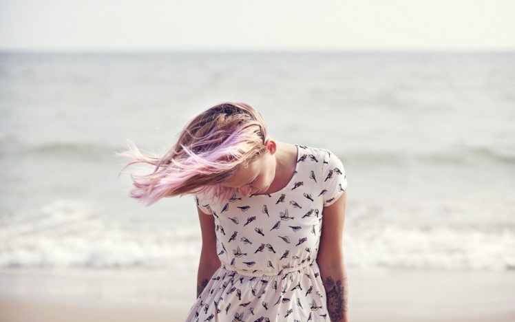 girl, Sea, Tattoo, Ocean, Beaches, Blonde HD Wallpaper Desktop Background