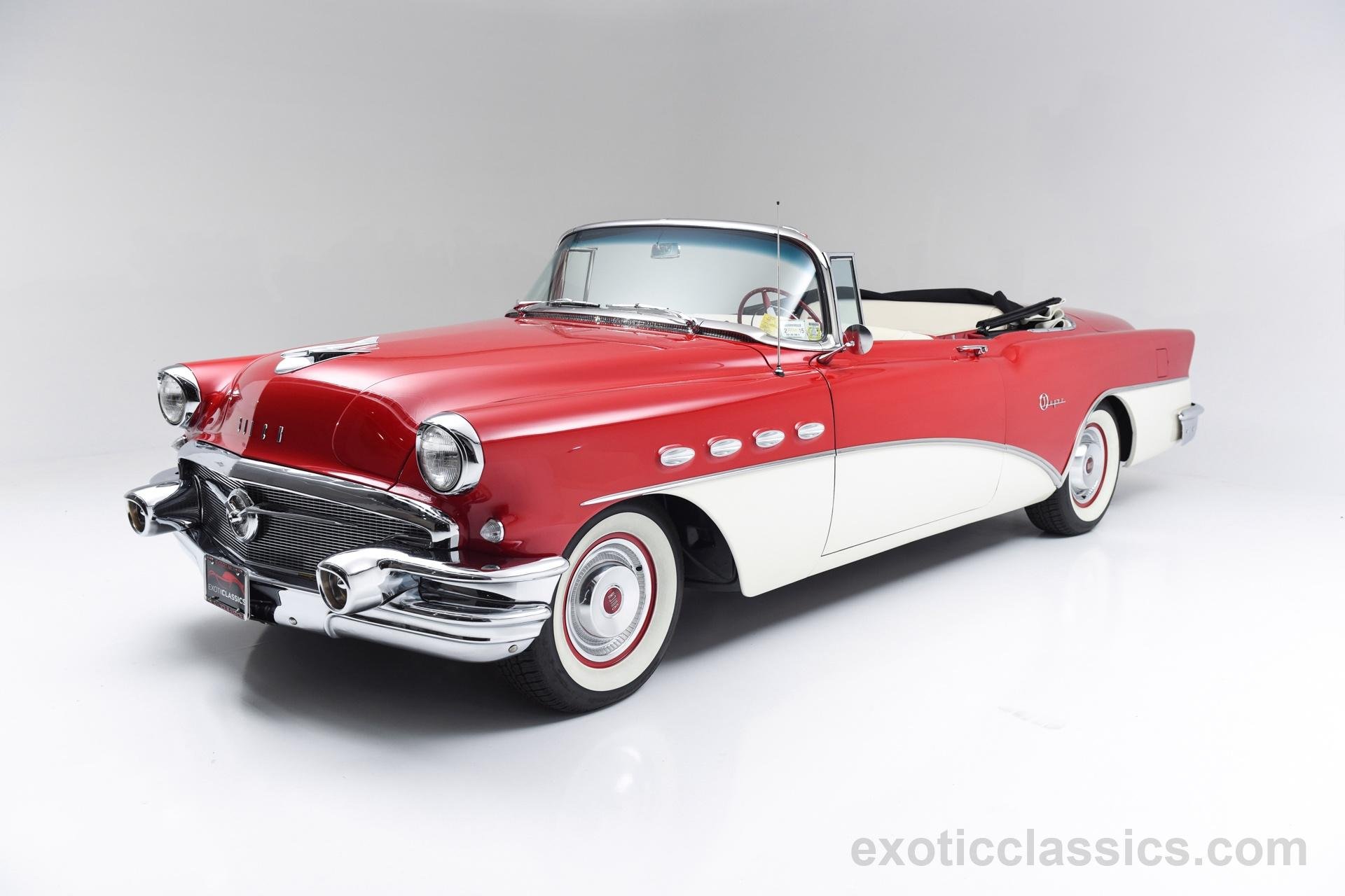 1956, Buick, Super, Convertible, Classic, Cars, Red, White Wallpaper