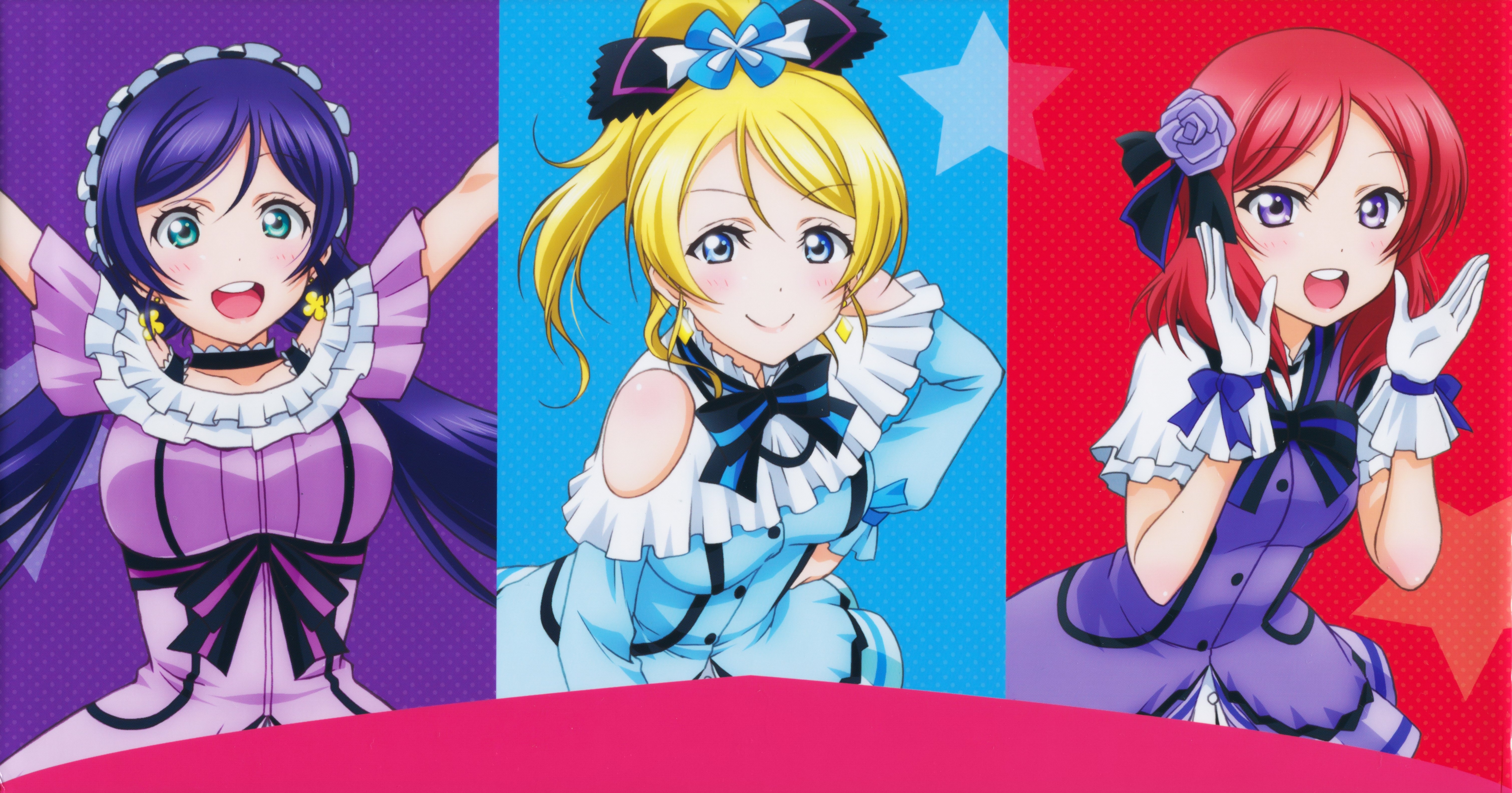 love, Live, Toujou, Nozomi, Ayase, Eri, Nishikino, Maki, Robe Wallpaper