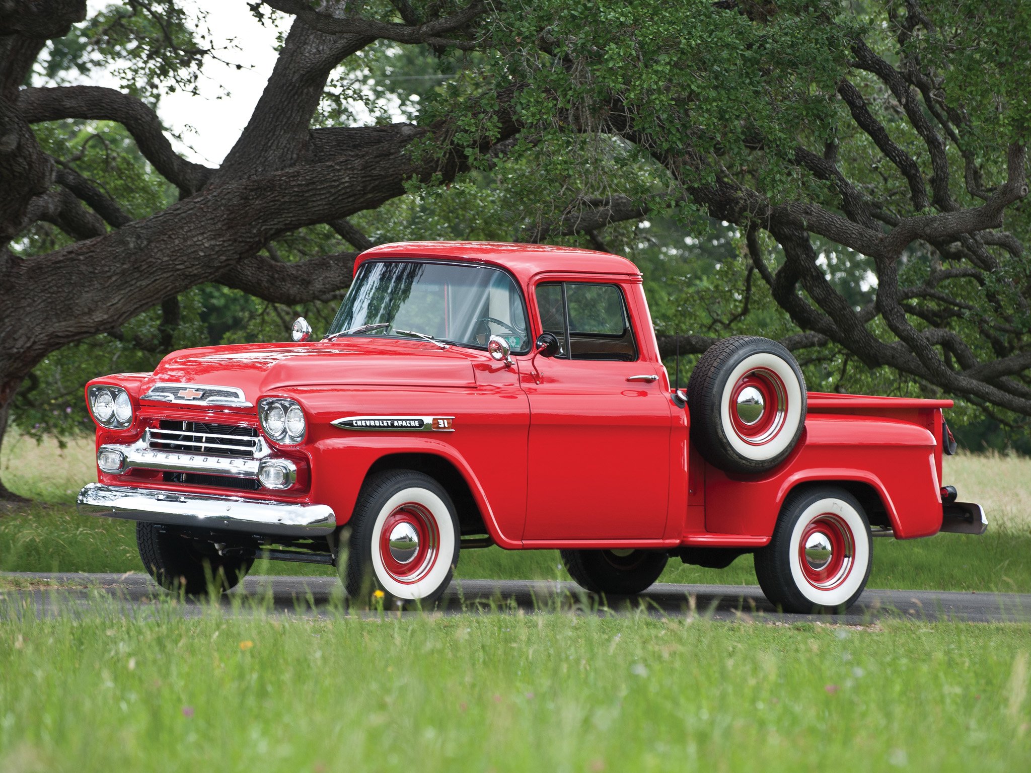 1959, Chevrolet, Apache, 31, Stepside, Pickup, Truck, Classic, Cars Wallpaper