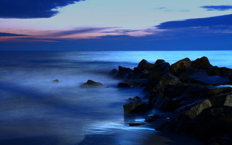 sea, Sunset, Rocks, Landscape HD Wallpaper Desktop Background