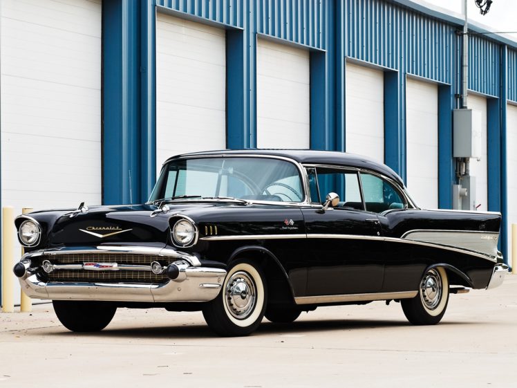 1957, Chevrolet, Bel, Air, Sport, Coupe, Fuel, Injection, Classic, Cars, Black HD Wallpaper Desktop Background